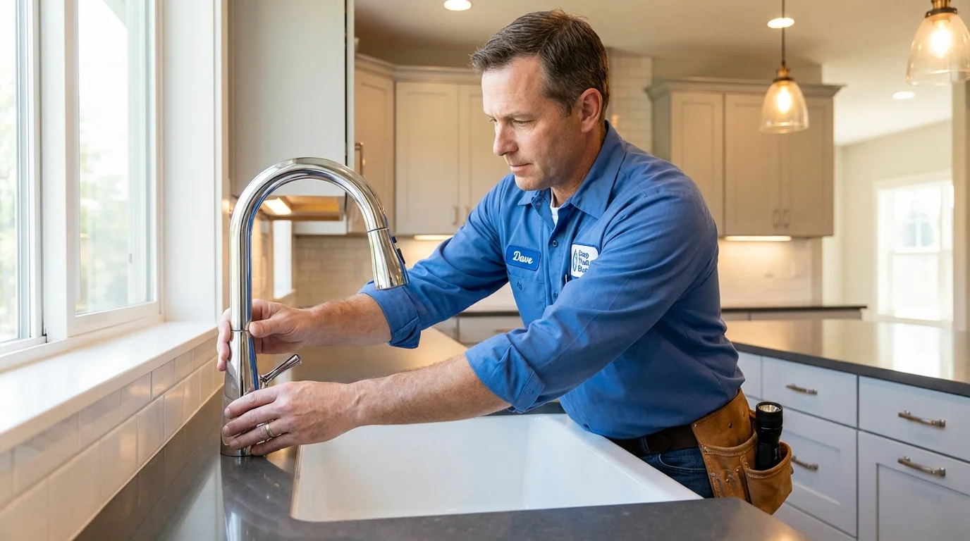 Kitchen faucet installation by Johns Plumbing LLC in Bernice