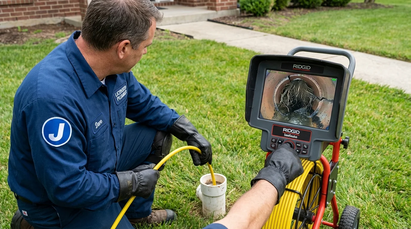 Sewer camera inspection being performed by Johns Plumbing LLC in Bernice